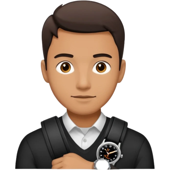 man wearing a black strap watch emoji