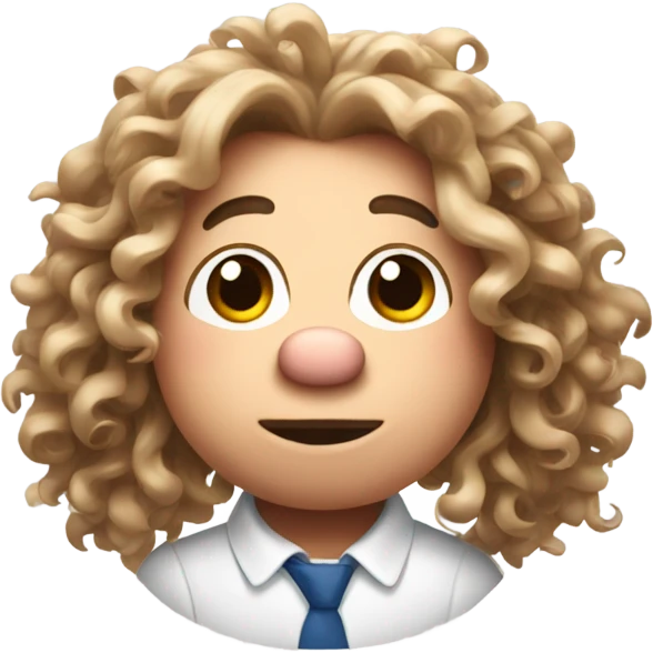 Pig with long curly hair emoji