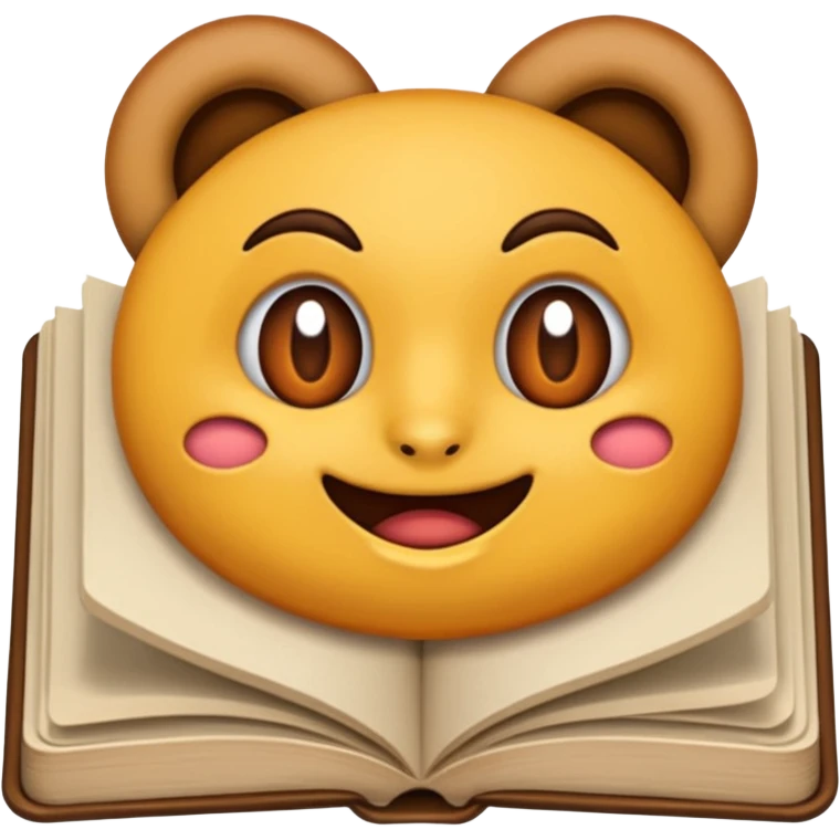 Lectura libro abierto marron sin fondo y sin tantas paginas, como uno de los primeros emoji