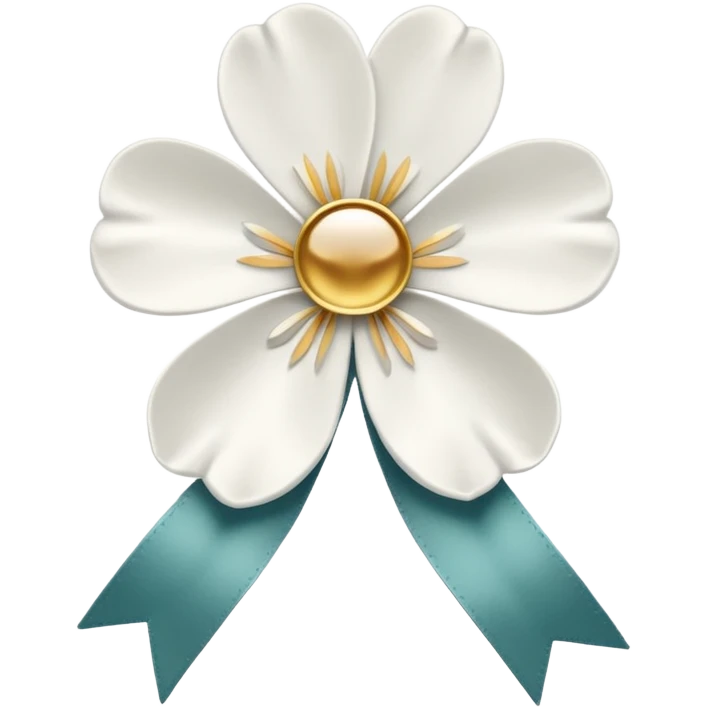 white sakura with a velvet ribbon emoji
