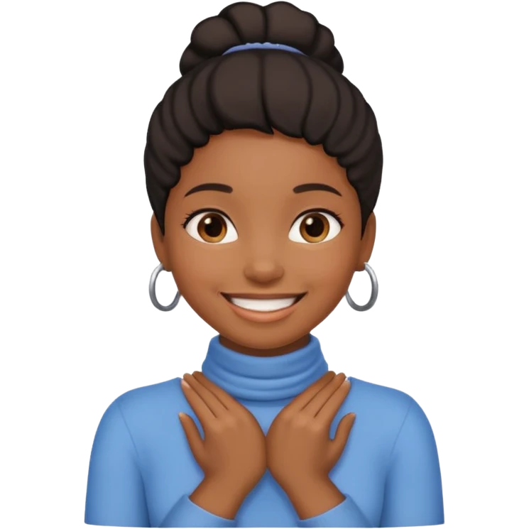 black girl hands around neck emoji