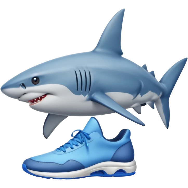 Shark with blue shoes  emoji