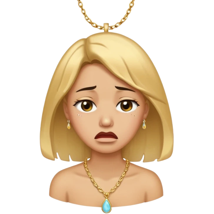 crying woman wearing necklace emoji