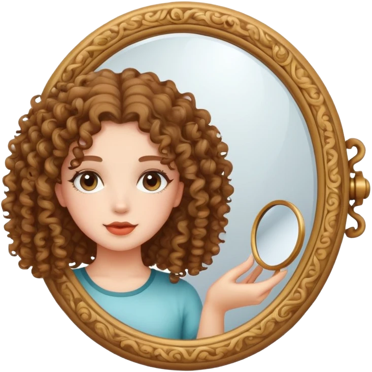 specchio e ragazza riccia emoji