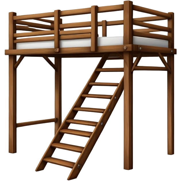 wooden cabin bed with ladder emoji