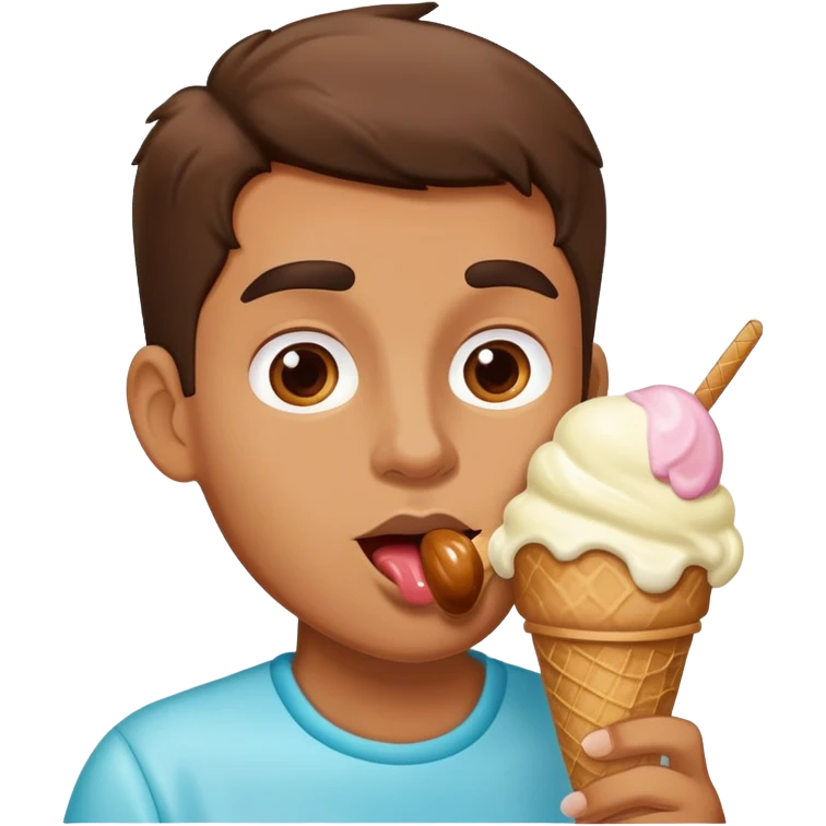Man licking ice cream emoji