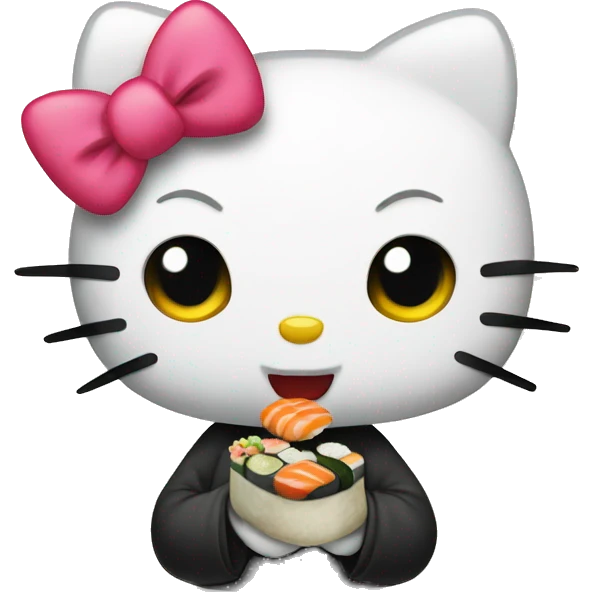 hello kitty eating sushi emoji