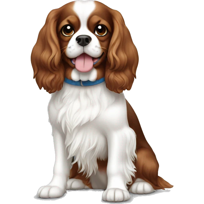 White and Brown, Cavalier King Charles Spaniel emoji