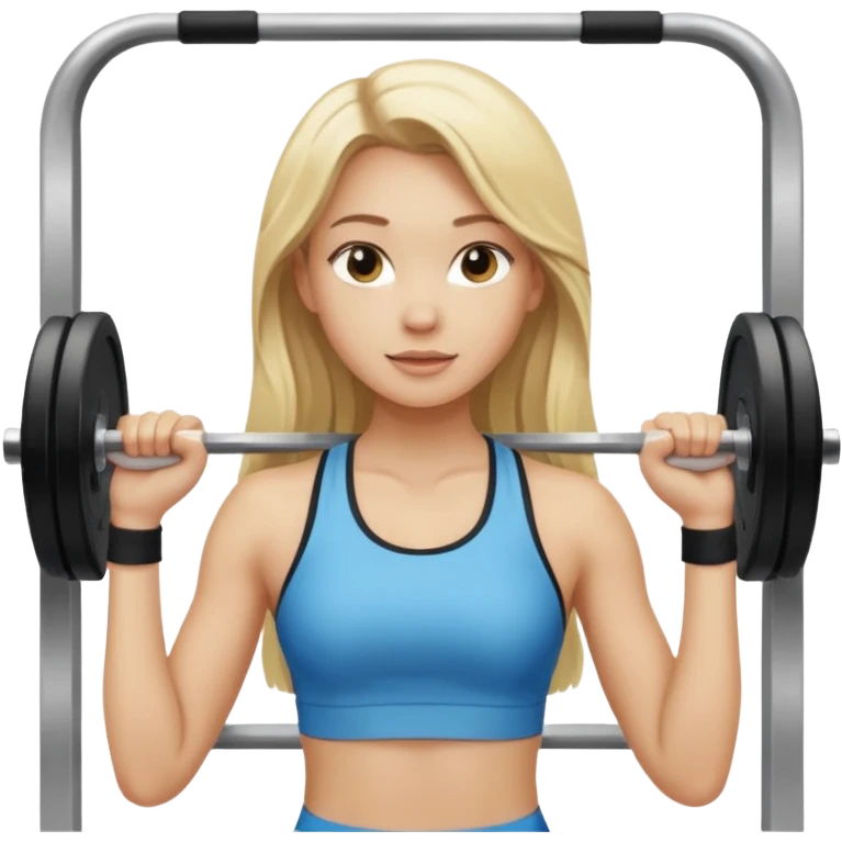 Blonde girl with long hair gym emoji