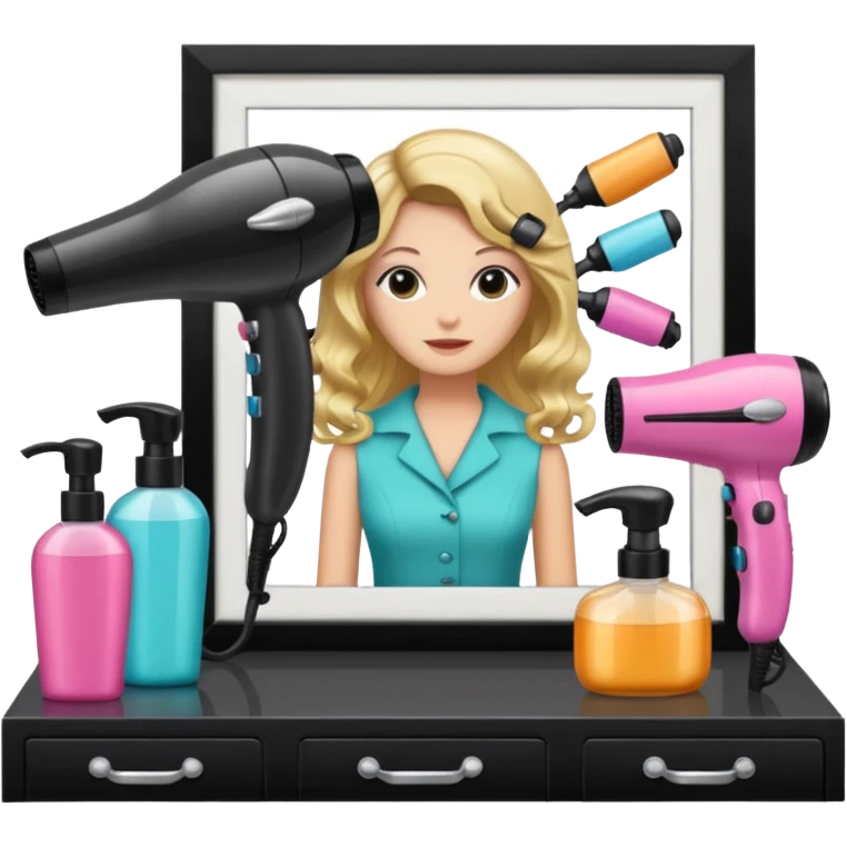 secador de pelo, ruleros, shampoo, peluqueria emoji