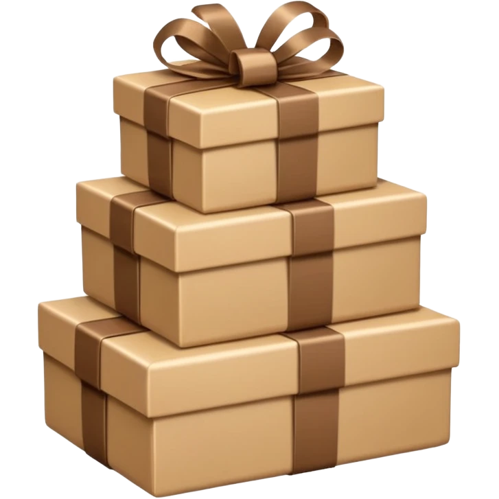 stacks of beautiful beige gifts and brown books emoji