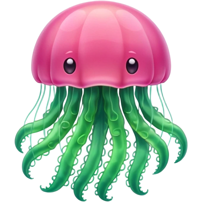 Cute green pink jellyfish emoji