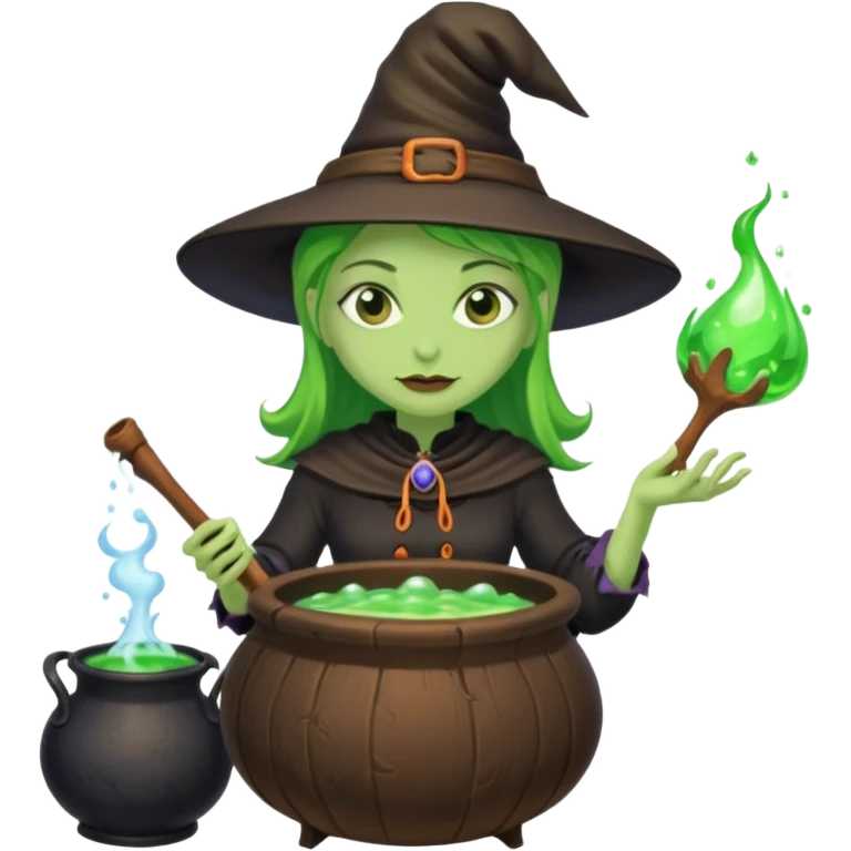 green witch cooking potion emoji