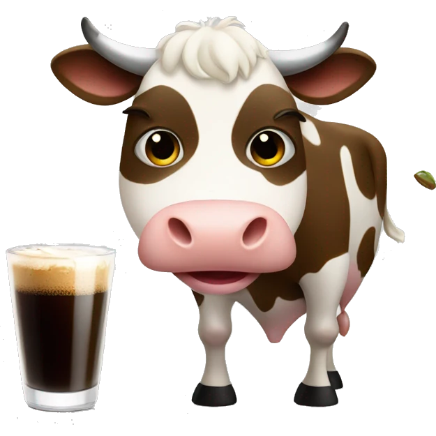 cow holding espresso martini  emoji