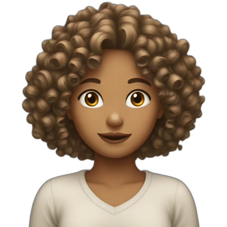 girl with curly hair emoji