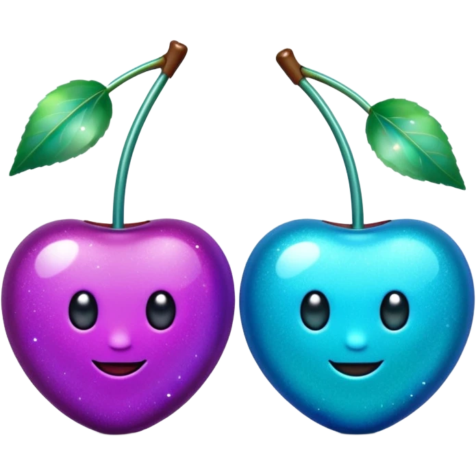 glitter purple and cian 2 cherrys emoji