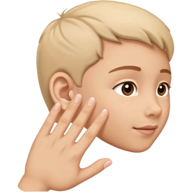 Hand touching ear emoji