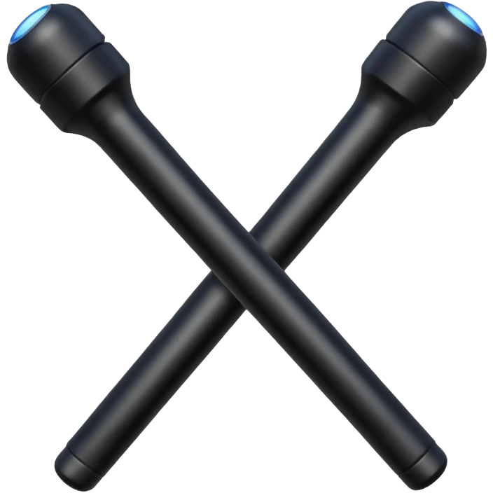 two police batons with handles  emoji