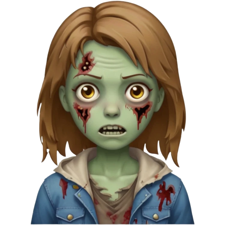 A zombie girl with light brown hair emoji