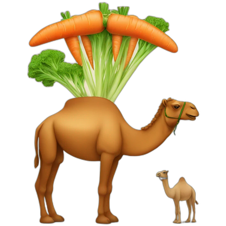 carrot eating camel eatong emoji