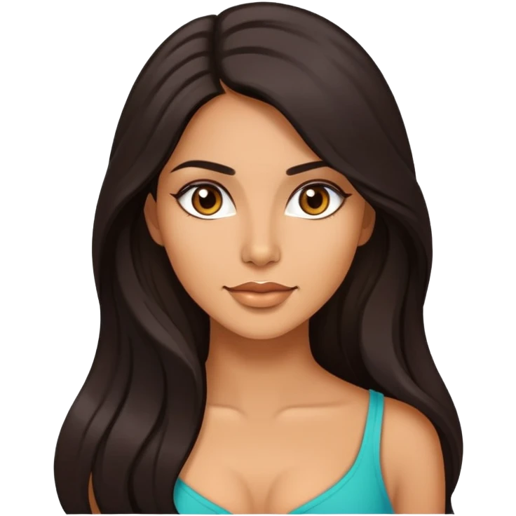 attractive Latina woman with long dark hair emoji