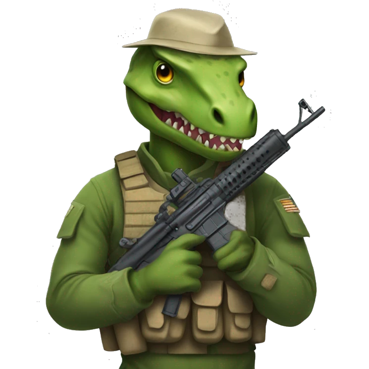 a dinosaur soldier  emoji