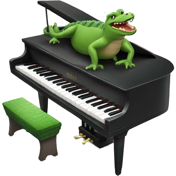 Piano with a crocodile on  emoji