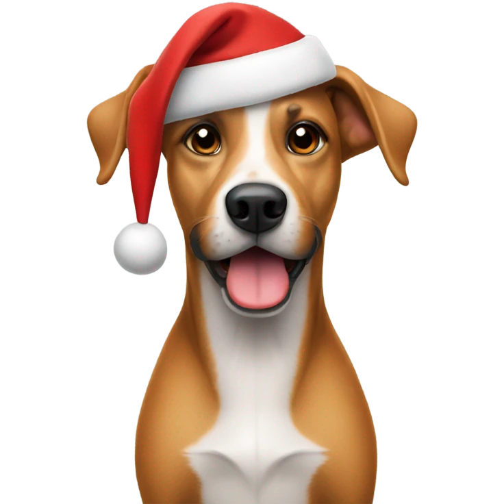 Dog wearing santa hat  emoji