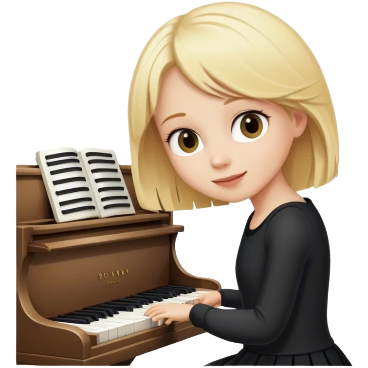 blonde girl playing piano emoji