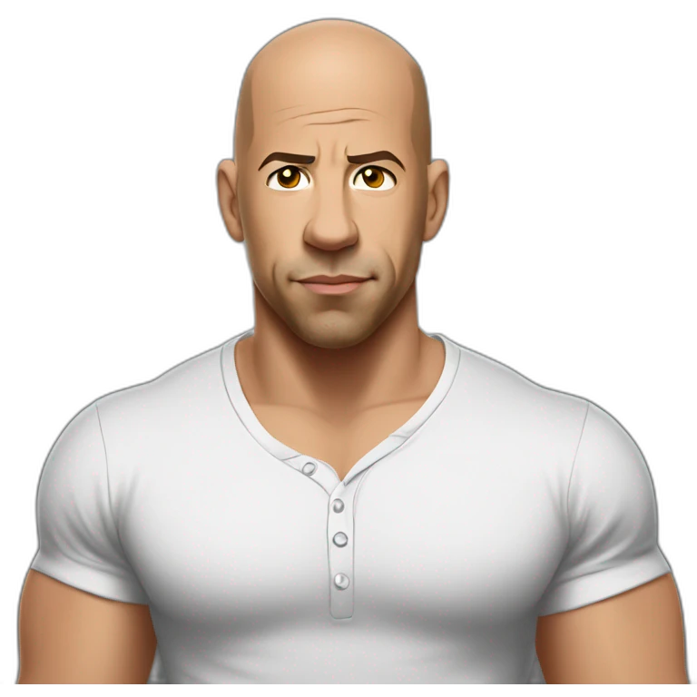 vin diesel serious cartoon wearing henley  emoji