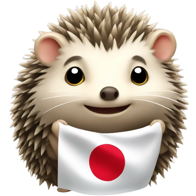 hedgehog with japanese flag emoji