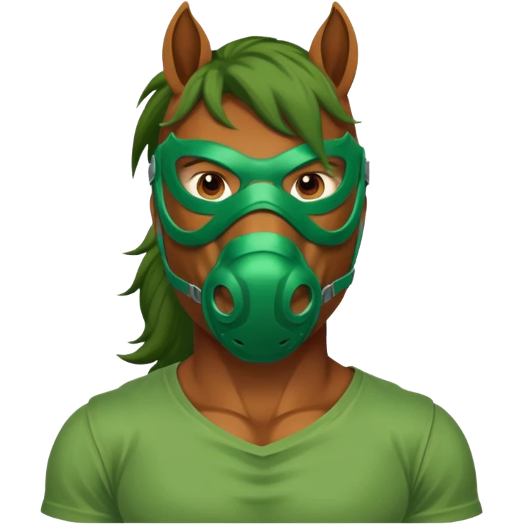 horse with green mask and shirt emoji