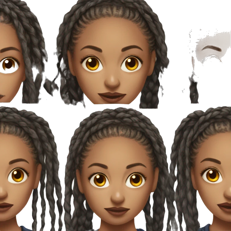 Hyper realistic woman with box braids, realism emoji