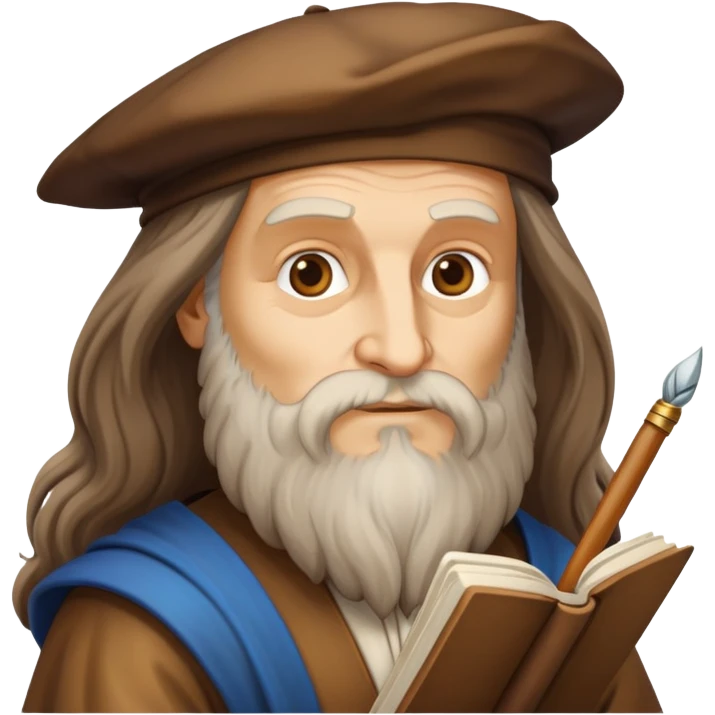 cinematic-realistic-leonardo-da-vinci-portrait-emoji,-depicted-as-the-quintessential-renaissance-polymath-with-deep,-thoughtful-eyes,-a-flowing-beard,-and-a-quill-or-sketchbook-in-hand.-the-scene-is-illuminated-with-warm,-classical-light emoji