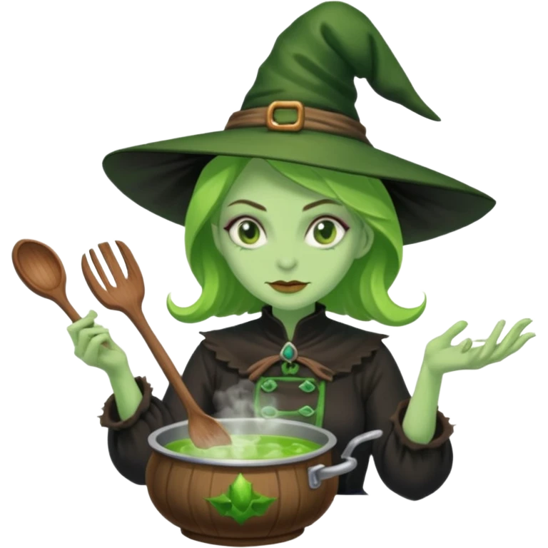 green witch cooking potion emoji