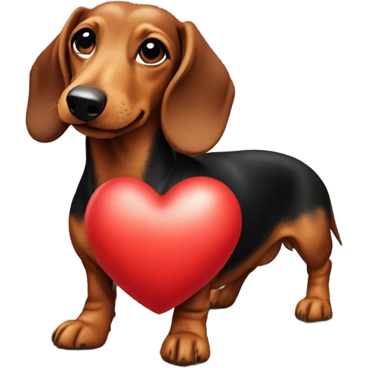 Dachshund with a heart emoji