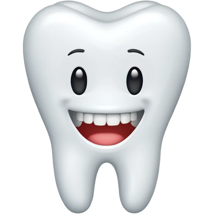 tooth with a gap and braces closing it, positive emoji style emoji