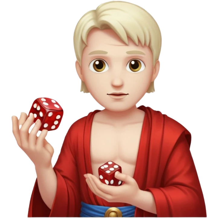 God with dices on his hands emoji