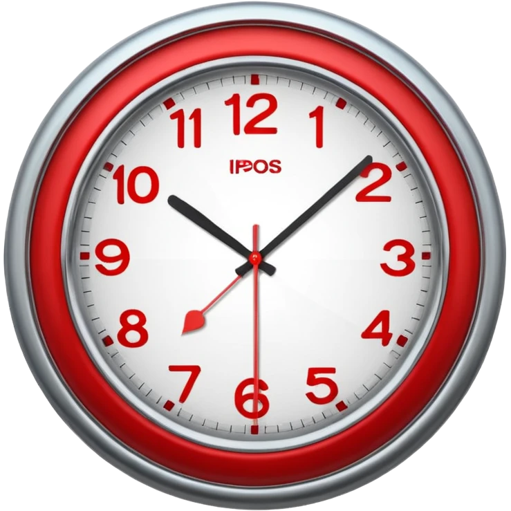 Red clock with "RED" written in the center. emoji
