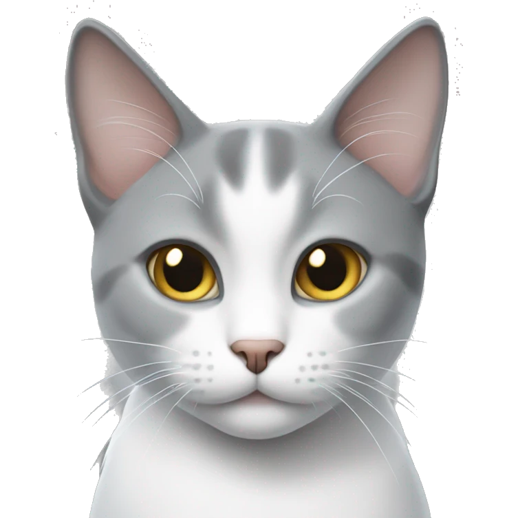 Grey and white cat emoji