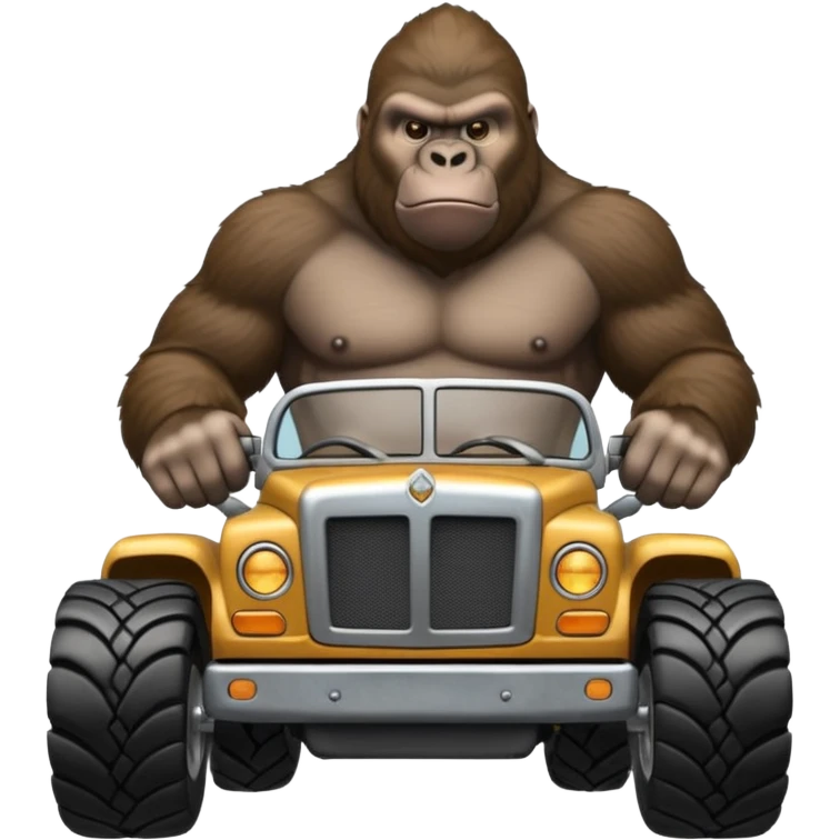 Silverback gorilla driving semi emoji
