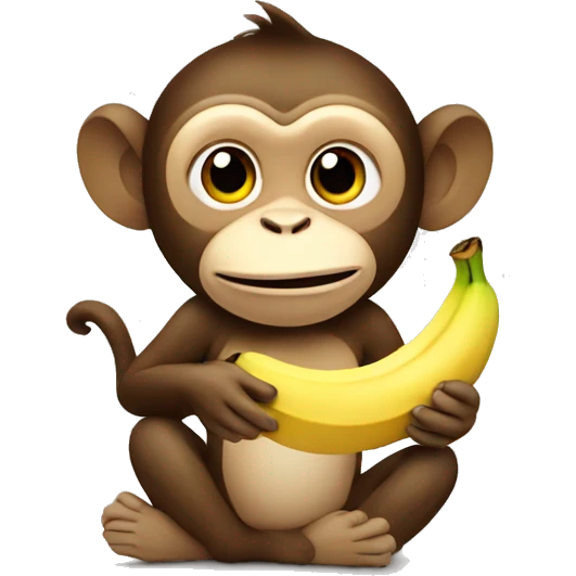 Monkey eating a banana emoji