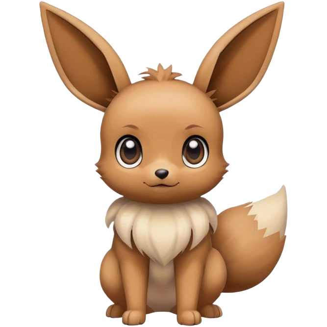 Eevee, big eyes, Pokémon, anime, adorable, full body emoji