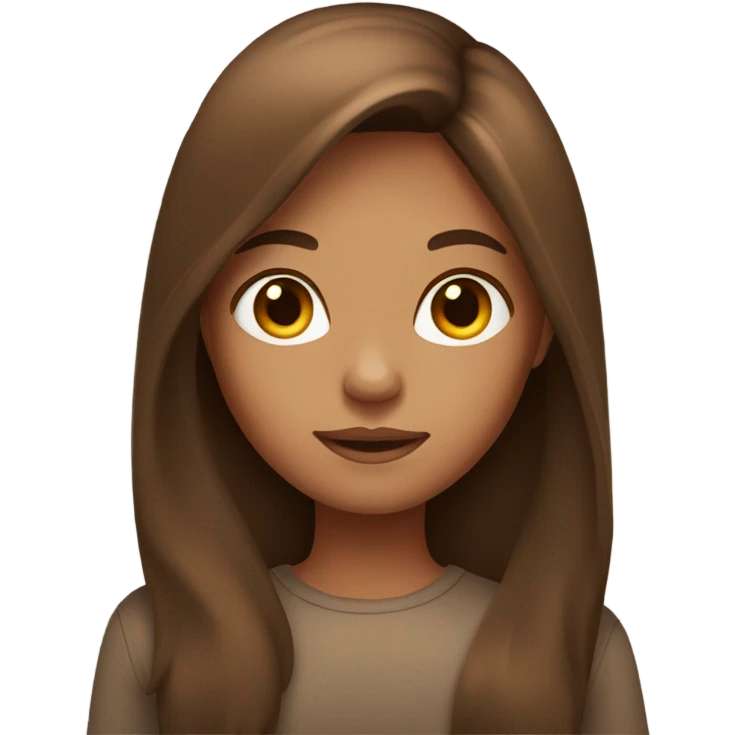 Tan skin girl with long brown hair emoji