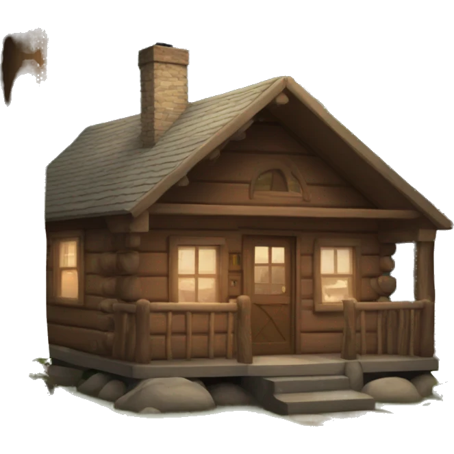 Cozy cabin in the woods emoji