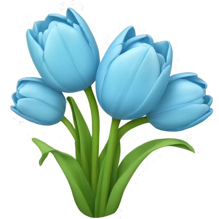 Light blue tulip bouquet  emoji