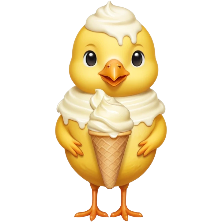 Pollito con helado emoji