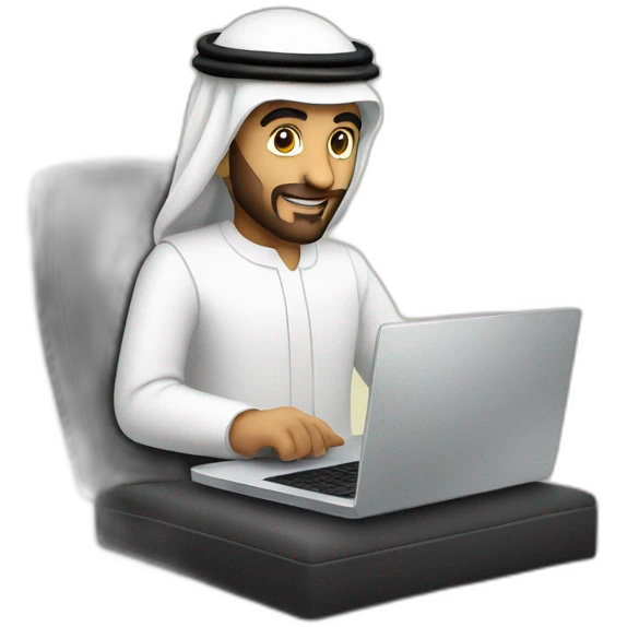 Arab entrepreneur on laptop emoji