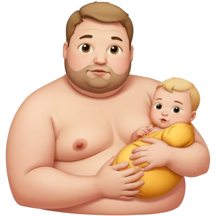 Fat guy with a baby emoji