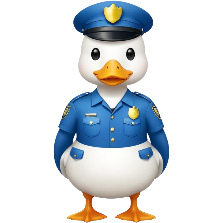 Police white duck full body emoji